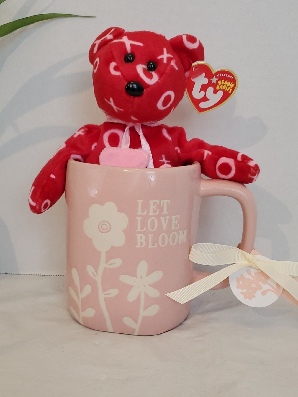 Ty Red Bear with Rae Dunn Mug